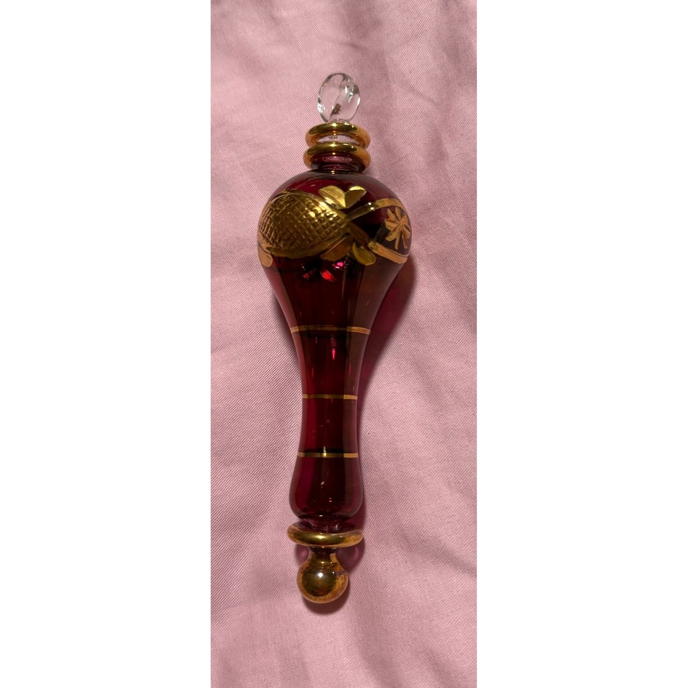 Kurt Adler Luxor Ruby Red Glass Gold Filigree Finial Christmas Ornament 5.5"